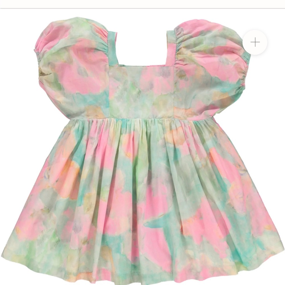 Bebe Organic Violetta Puff Sleeve Kids Dress